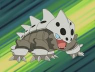 Aggron's second evolution, Lairon, in the anime (Image via The Pokemon Company)